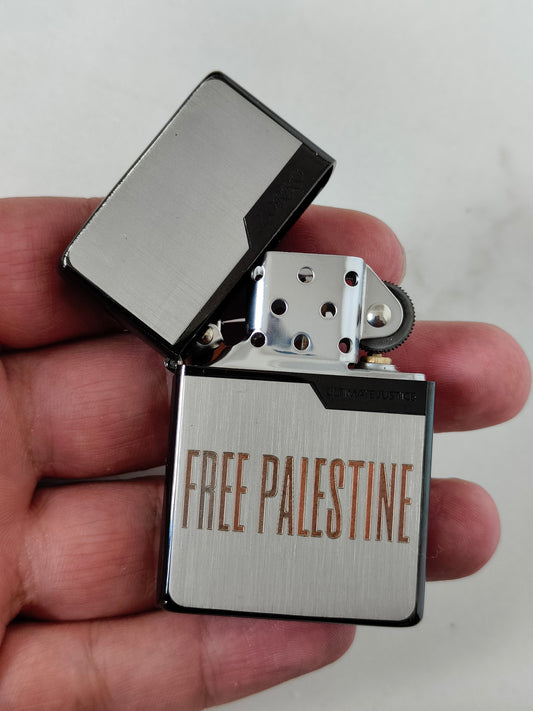 Zorro Original Dual-Language ‘Free Palestine’ Laser-Engraved Lighter