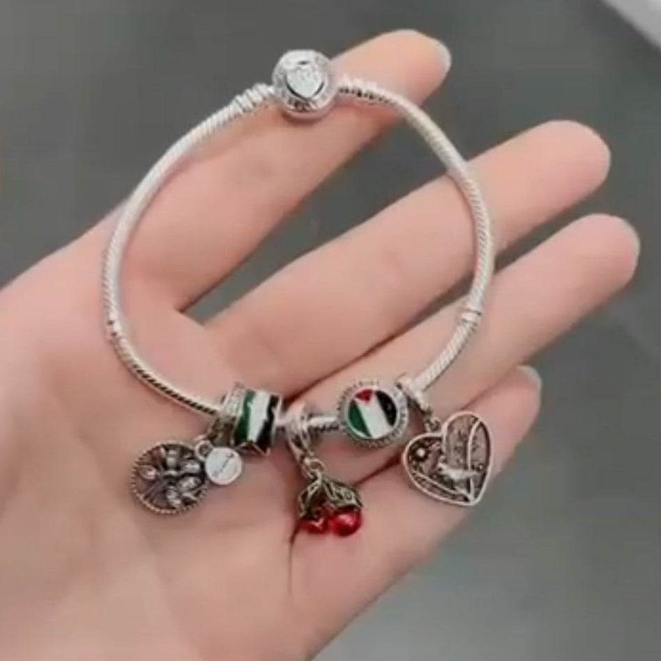 Palestine pandora with palestine flag charms