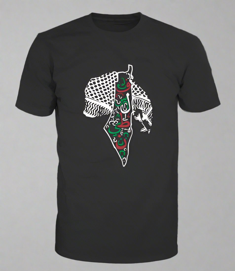 Palestine English Arabic Text T-Shirt